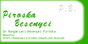 piroska besenyei business card